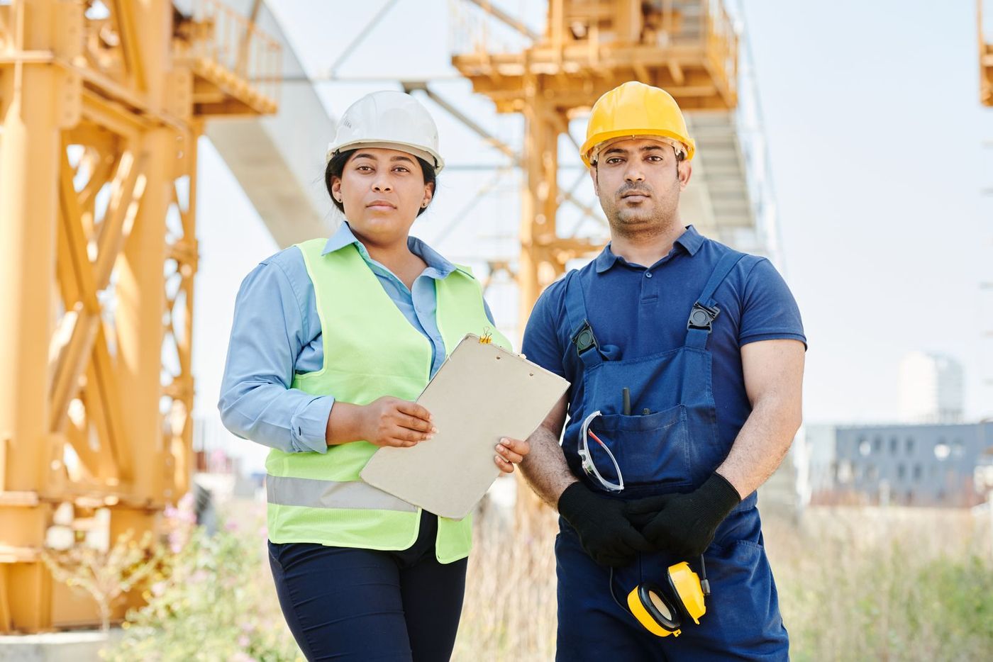 Equipo de trabajo en un frente de obra
